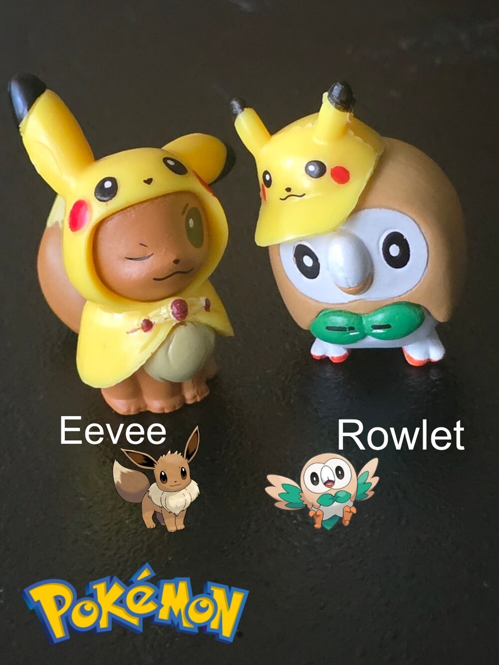 Pokemon Pikachu Costume Eevee & Rowlet Figurine Set